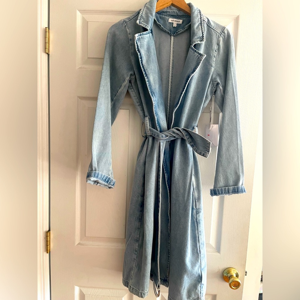 Good American Belted denim Trench size 2